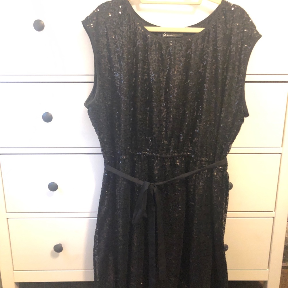 Lane Bryant black sequin party dress size 22/24🖤